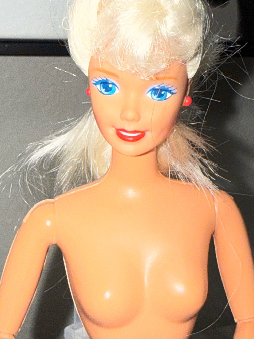 Barbie Mattel Blonde Hair Blue Eyes Vintage Nude Barbie Doll
